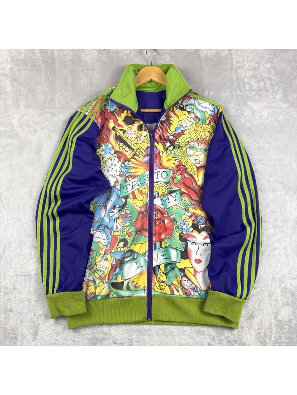 Ed Hardy Christian Audigier Track Jacket 'True to my Love' Tattoo Y2K Size 2XL